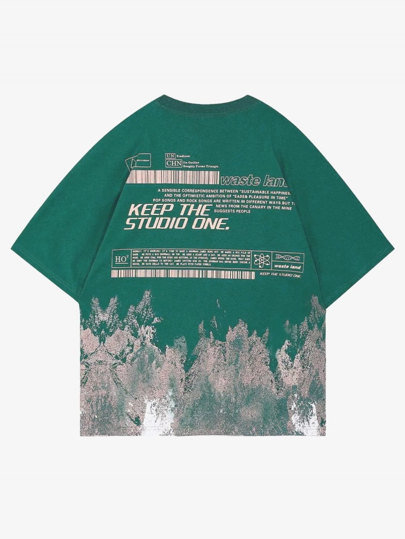 Vert  T Shirts Aelfric Eden Snow Mountain Graffiti Graphique Tee - KXE-0814800